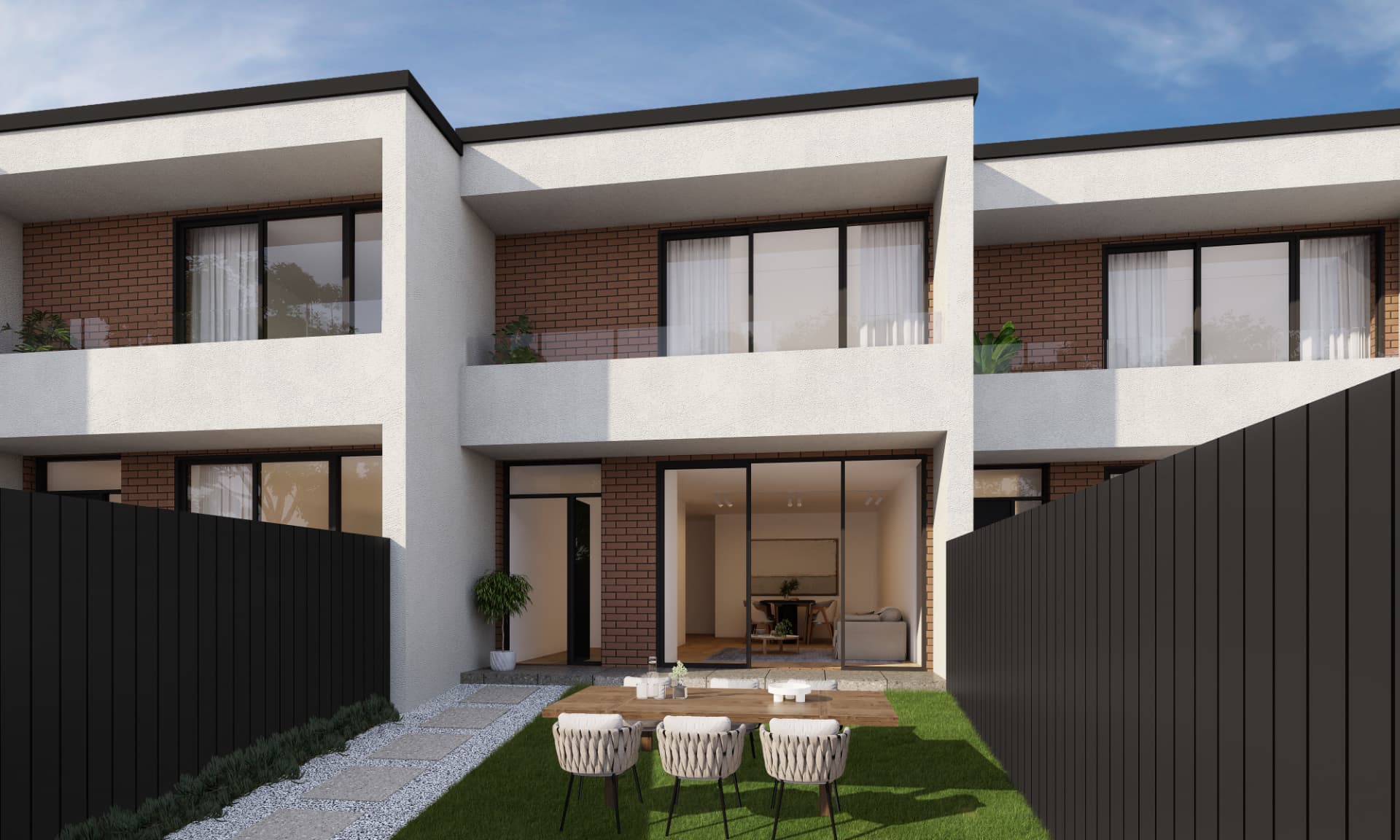 Townhouse rear courtyard render