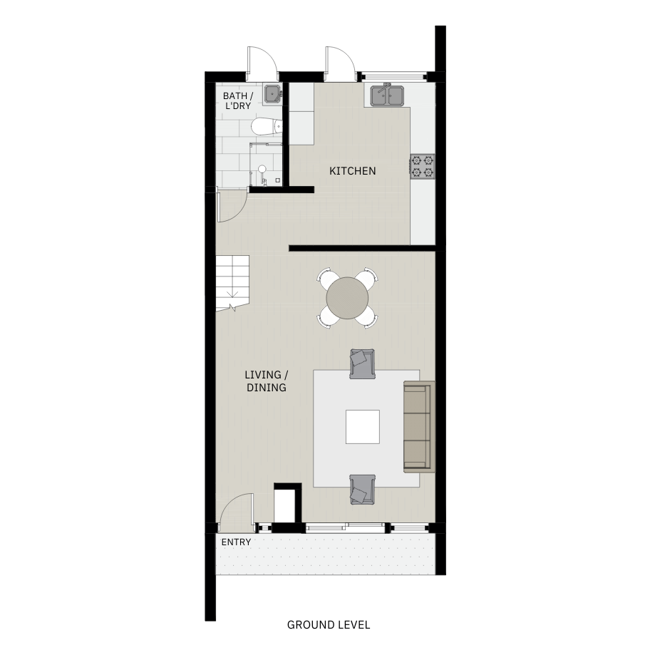 Indicative townhouse ground floor plan